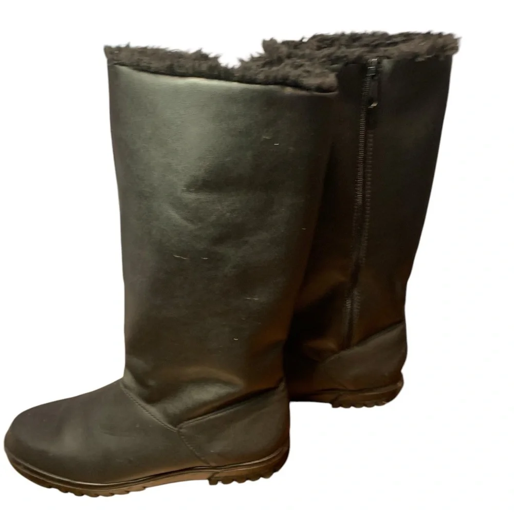 TOE WARMERS Glacier Faux Fur Lined‎ Side Zip Boots T97817 - Size 9.5N
